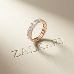 4.90CTW Radiant Cut Lab Grown Diamond Eternity Band For Men Rose Gold