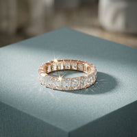 4.90CTW Radiant Cut Lab Grown Diamond Eternity Band For Men Rose Gold