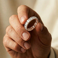 4.90CTW Radiant Cut Lab Grown Diamond Eternity Band For Men Rose Gold