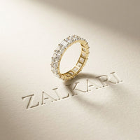 4.90CTW Radiant Cut Lab Grown Diamond Eternity Band For Men Gold