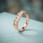 0.55 CTW Round Arcadia Lab Grown Diamond Band Ring For Men Rose Gold