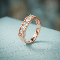 0.55 CTW Round Arcadia Lab Grown Diamond Band Ring For Men Rose Gold