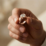 1.5CTW Round Sovereign Solitaire Lab Grown Diamond Ring For Men Rose Gold