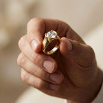 1.5CTW Round Sovereign Solitaire Lab Grown Diamond Ring For Men Gold