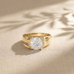 1.5CTW Round Sovereign Solitaire Lab Grown Diamond Ring For Men Gold