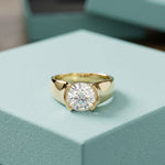 1.5CTW Round Sovereign Solitaire Lab Grown Diamond Ring For Men Gold