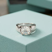 1.5CTW Round Sovereign Solitaire Lab Grown Diamond Ring For Men White