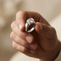 1.5CTW Round Sovereign Solitaire Lab Grown Diamond Ring For Men White