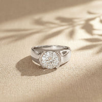 1.5CTW Round Sovereign Solitaire Lab Grown Diamond Ring For Men White