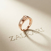0.20 CTW Round Vanguard Dual Pavé Lab Grown Diamond Ring For Men Rose Gold