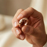 0.15CTW Round Diagonal Pavé Lab Grown Diamond Band Ring For Men Rose Gold