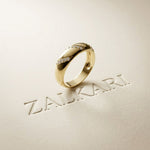 0.15CTW Round Diagonal Pavé Lab Grown Diamond Band Ring For Men Gold