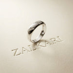 0.15CTW Round Diagonal Pavé Lab Grown Diamond Band Ring For Men White