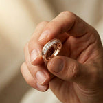 0.15CTW Round Wave Pavé Lab Grown Diamond Band Ring For Men Rose Gold