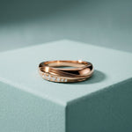 0.15CTW Round Wave Pavé Lab Grown Diamond Band Ring For Men Rose Gold