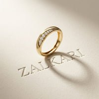 0.15CTW Round Wave Pavé Lab Grown Diamond Band Ring For Men Gold