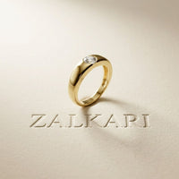 0.05CTW Round Solitaire Lab Grown Diamond Ring For Men Gold