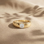 0.05CTW Round Solitaire Lab Grown Diamond Ring For Men Gold
