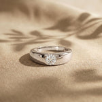 0.05CTW Round Solitaire Lab Grown Diamond Ring For Men White