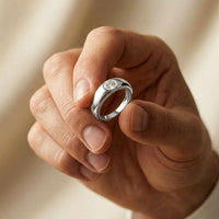 0.05CTW Round Solitaire Lab Grown Diamond Ring For Men White