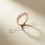 0.25CTW Round Linear Five Stone Lab Grown Diamond Band Ring For Men Rose Gold