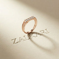 0.25CTW Round Linear Five Stone Lab Grown Diamond Band Ring For Men Rose Gold