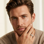 0.25CTW Round Linear Five Stone Lab Grown Diamond Band Ring For Men White
