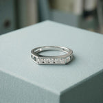 0.25CTW Round Linear Five Stone Lab Grown Diamond Band Ring For Men White