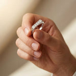 0.25CTW Round Linear Five Stone Lab Grown Diamond Band Ring For Men White