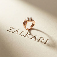 0.45CTW Round Cluster Lab Grown Diamond Statement Ring For Men Rose Gold