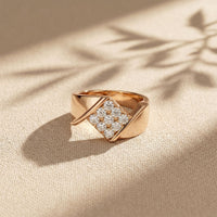 0.45CTW Round Cluster Lab Grown Diamond Statement Ring For Men Rose Gold