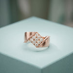 0.45CTW Round Cluster Lab Grown Diamond Statement Ring For Men Rose Gold