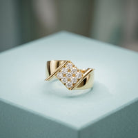 0.45CTW Round Cluster Lab Grown Diamond Statement Ring For Men Gold