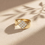 0.45CTW Round Cluster Lab Grown Diamond Statement Ring For Men Gold