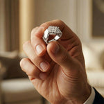 0.45CTW Round Cluster Lab Grown Diamond Statement Ring For Men White