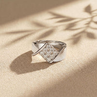 0.45CTW Round Cluster Lab Grown Diamond Statement Ring For Men White