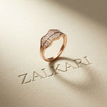 0.45CTW Round Abstract Pavé Lab Grown Diamond Band Ring For Men Rose Gold