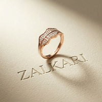 0.45CTW Round Abstract Pavé Lab Grown Diamond Band Ring For Men Rose Gold