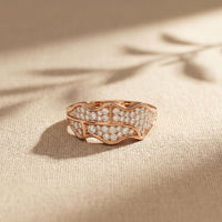 0.45CTW Round Abstract Pavé Lab Grown Diamond Band Ring For Men Rose Gold