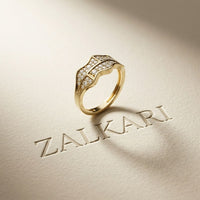 0.45CTW Round Abstract Pavé Lab Grown Diamond Band Ring For Men Gold