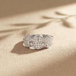 0.45CTW Round Abstract Pavé Lab Grown Diamond Band Ring For Men White