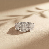 0.45CTW Round Abstract Pavé Lab Grown Diamond Band Ring For Men White