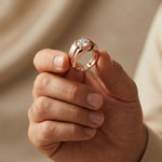 1.1CTW Round Solitaire Signet Lab Grown Diamond Ring For Men