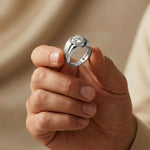 1.1CTW Round Solitaire Signet Lab Grown Diamond Ring For Men