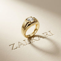 1.1CTW Round Solitaire Signet Lab Grown Diamond Ring For Men