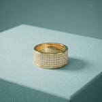 1.85CTW Round Pavé Lab Grown Diamond Band Ring For Men Gold