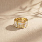 1.85CTW Round Pavé Lab Grown Diamond Band Ring For Men Gold