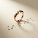 0.07CTW Round Pavé Bar Open Band Lab Grown Diamond Ring For Men Rose Gold