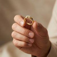 0.07CTW Round Pavé Bar Open Band Lab Grown Diamond Ring For Men Gold