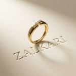 0.07CTW Round Pavé Bar Open Band Lab Grown Diamond Ring For Men Gold